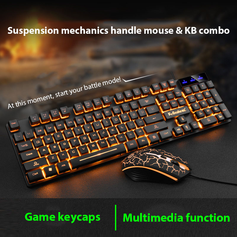 Gaming Keyboard And Mouse Combo - KM320 ชุดคีย์บอร์ดและเมาส์กันน้ําเกมเรืองแสงคีย์บอร์ดเรืองแสง