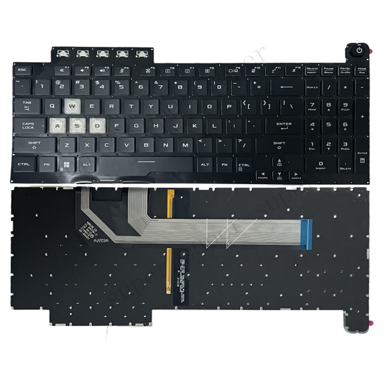 Gaming Keyboard Asus - S++ สีดำ US คีย์บอร์ดเรืองแสงสำหรับ ASUS TUF
