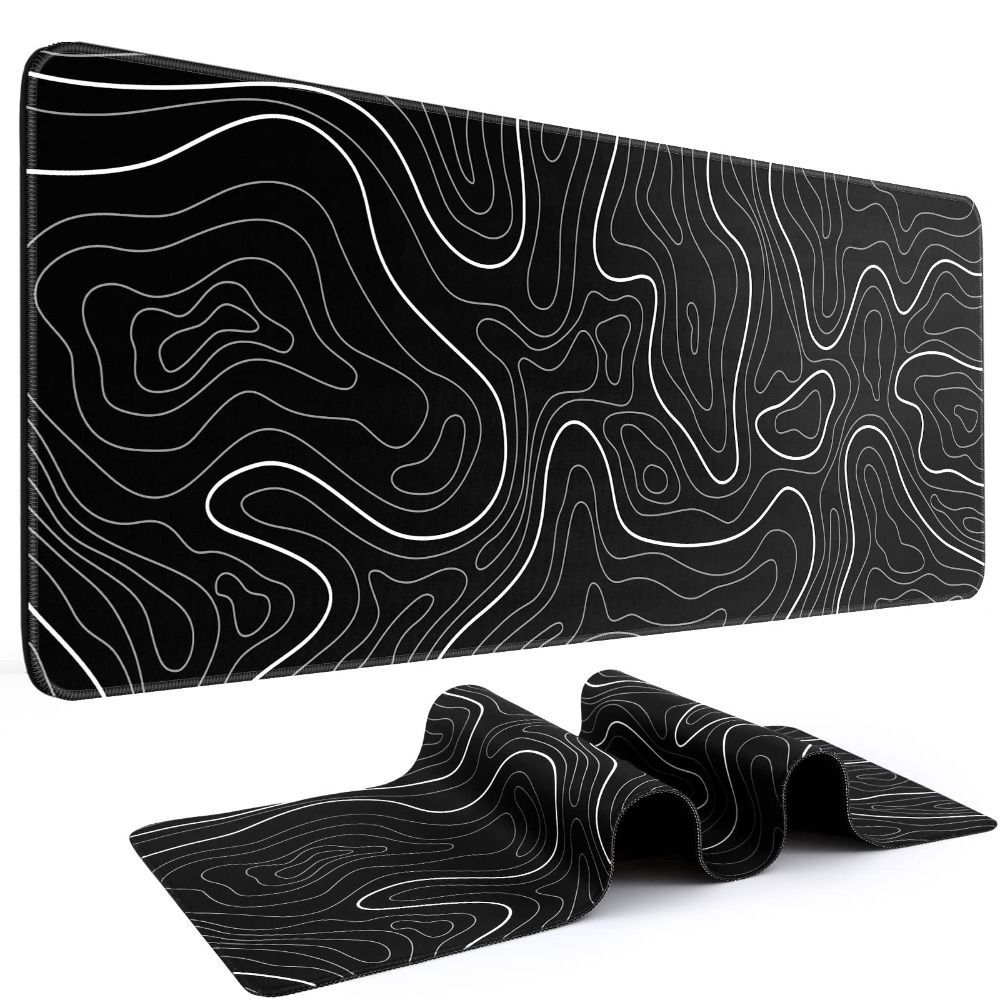 Gaming Keyboard And Mouse Pad - แผ่นรองเมาส์เกมมิ่งขนาดใหญ่ กันลื่น ทนทานต่อการสึกหรอ แผ่นรองโต๊ะสำหรับคีย์บอร์ดและเมาส์ในสำนักงาน แผ่นรองเมาส์ลายภูมิประเทศ
