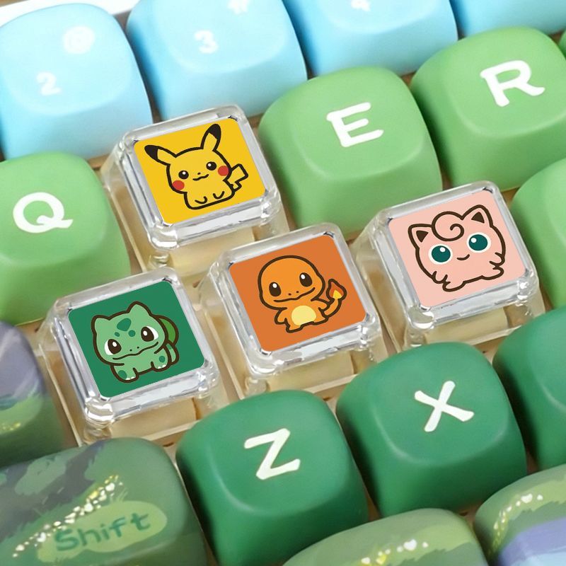 Gaming Keyboard Mechanical - คีย์บอร์ดแบบกลไก Pokémon Cross Axle พร้อมไฟแบ็คไลท์ คีย์แคปแบบกำหนดเอง