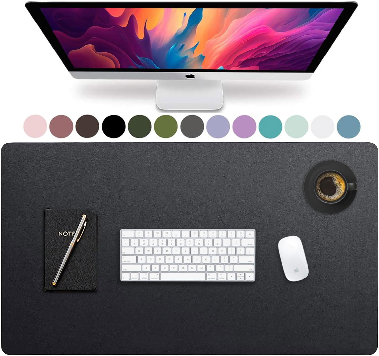 Gaming Keyboard And Mouse Pad - แผ่นรองโต๊ะหนังขนาดใหญ่, แผ่นรองโต๊ะทำงานหนัง PU กันน้ำ กันลื่น แผ่นรองเมาส์