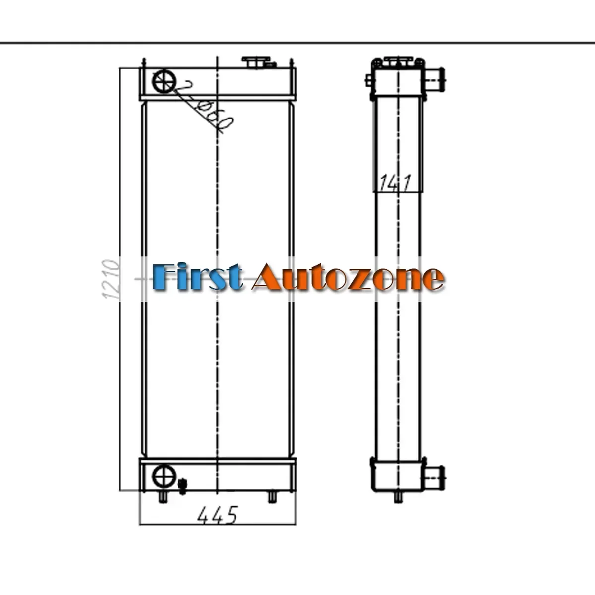 Aluminum Case 65 - หม้อน้ำถังเก็บน้ำ LN002450 สำหรับรถขุด CASE CX470 CX47B