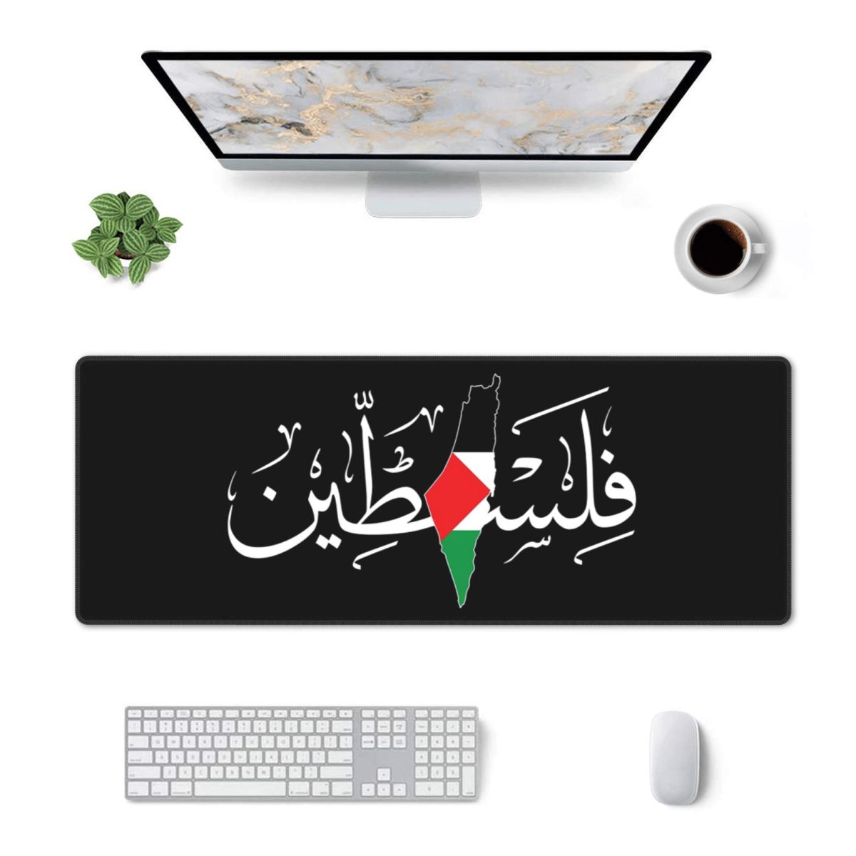Gaming Keyboard Name - แผ่นรองเมาส์ขนาดใหญ่ลายอักษรวิจิตรภาษาอาหรับปาเลสไตน์ สำหรับเกมเมอร์ แผ่นรองคีย์บอร์ด พรมรองโต๊ะคอมพิวเตอร์สำหรับเล่นเกม
