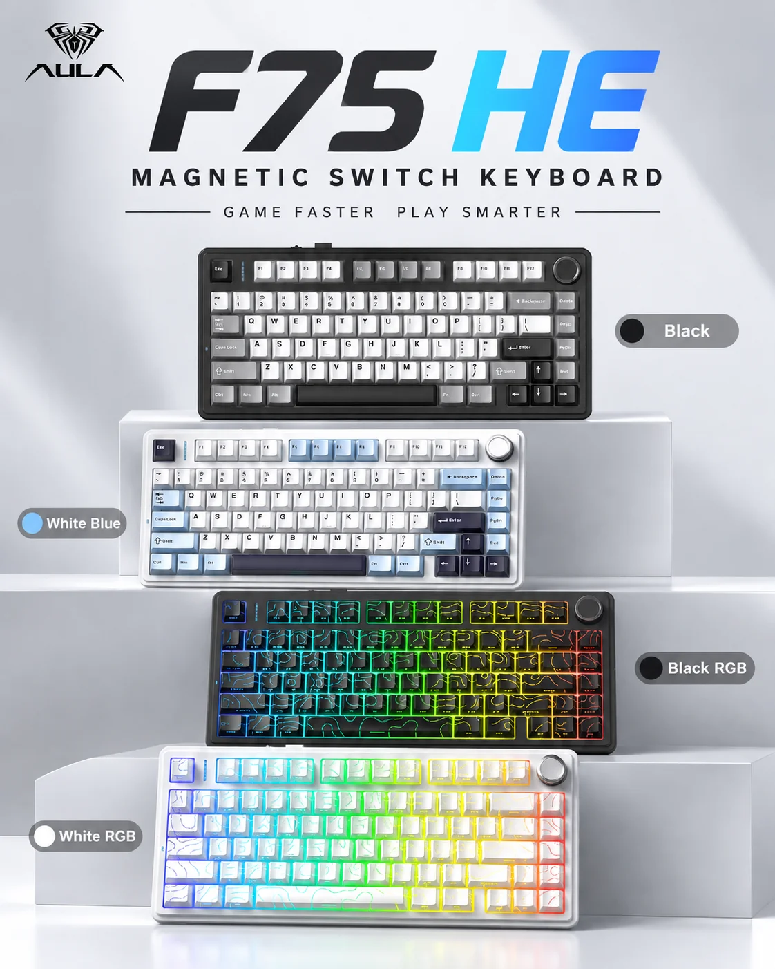 Gaming Keyboard Mechanical - AULA F75 HE คีย์บอร์ดแม่เหล็ก 75% คีย์บอร์ดเกมมิ่งแบบกลไก