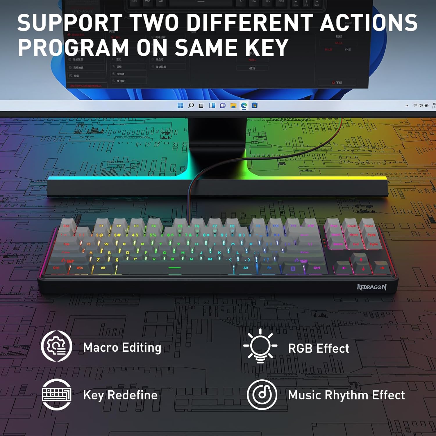 คีย์บอร์ดเกมมิ่ง Redragon HE R - Gaming Keyboard E Yooso บทวิจารณ์และราคา