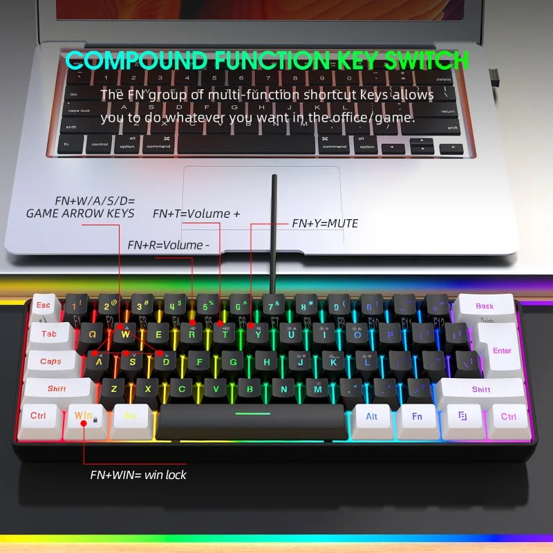 ชุดคีย์บอร์ดและเมาส์ 60% สำหรั - Gaming Keyboard And Mouse Combo บทวิจารณ์และราคา