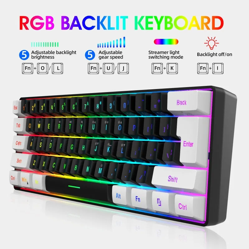 ชุดคีย์บอร์ดและเมาส์ 60% สำหรั - Gaming Keyboard And Mouse Combo บทวิจารณ์และราคา