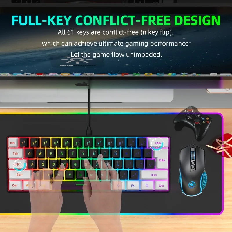 ชุดคีย์บอร์ดและเมาส์ 60% สำหรั - Gaming Keyboard And Mouse Combo บทวิจารณ์และราคา
