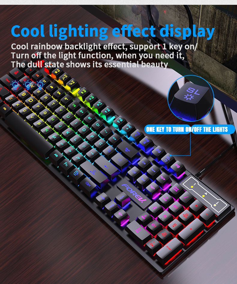 คีย์บอร์ดกลไกแบบมีไฟแบ็คไลท์ 1 - Keyboard Mouse Bundle Gaming บทวิจารณ์และราคา