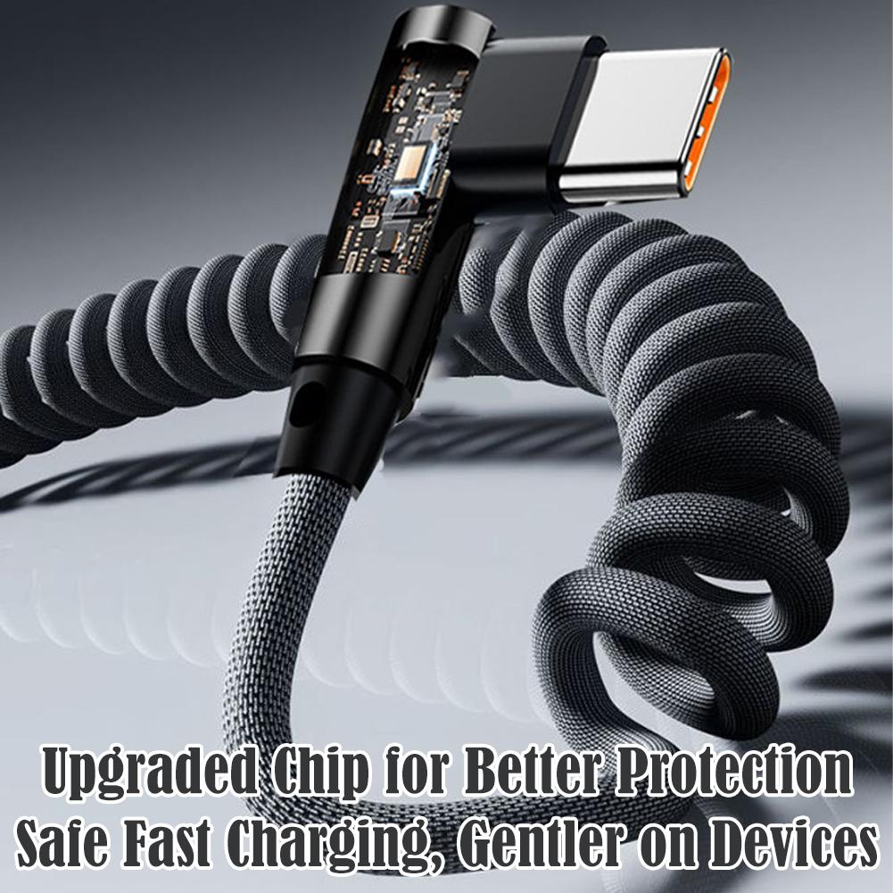สายชาร์จเร็ว 120W แบบขดลวด USB - Coiled Usb Cable บทวิจารณ์และราคา
