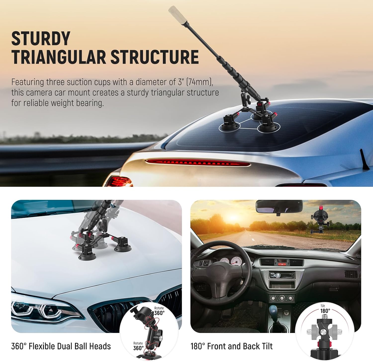 NEEWER ขาตั้งติดรถยนต์แบบสามจุ - Stabilizer Screw In บทวิจารณ์และราคา