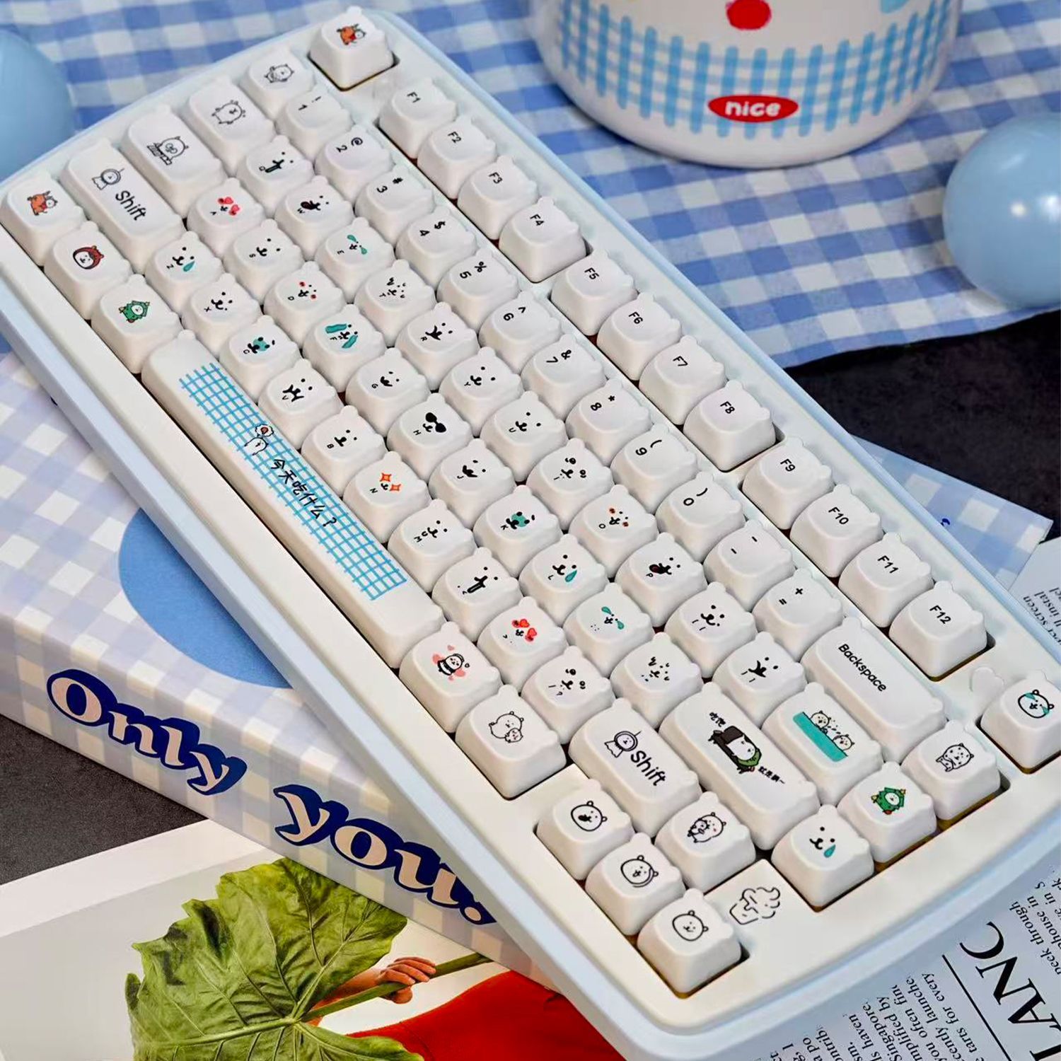 คีย์แคปการ์ตูนหมีน่ารักแบบ PBT - Gaming Keyboard Ergo บทวิจารณ์และราคา