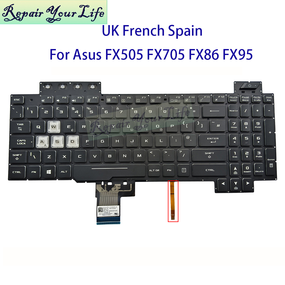 UK สเปนภาษาฝรั่งเศสคํา AZERTY  - Gaming Keyboard Asus บทวิจารณ์และราคา