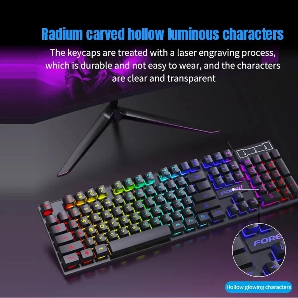 คีย์บอร์ดเกมมิ่งแบบมีสาย Kebid - Keyboard Mouse Bundle Gaming บทวิจารณ์และราคา