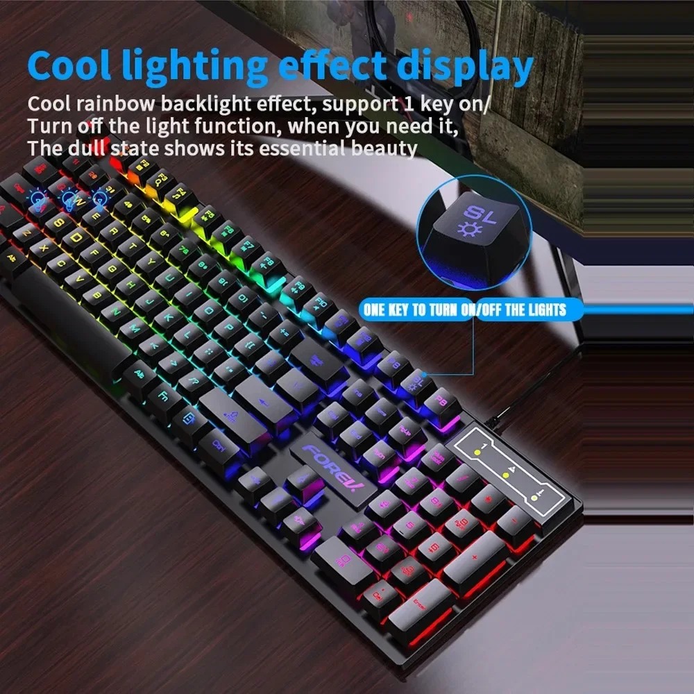 คีย์บอร์ดเกมมิ่งแบบมีสาย Kebid - Keyboard Mouse Bundle Gaming บทวิจารณ์และราคา