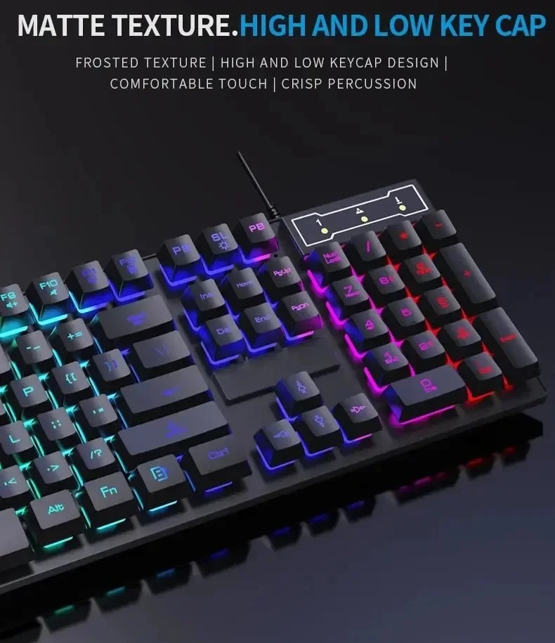 คีย์บอร์ดเกมมิ่งแบบมีสาย Kebid - Keyboard Mouse Bundle Gaming บทวิจารณ์และราคา