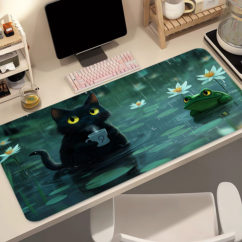 แผ่นรองเมาส์ซิลิโคนลายแมวดำน่า - Gaming Keyboard And Mouse Pad บทวิจารณ์และราคา