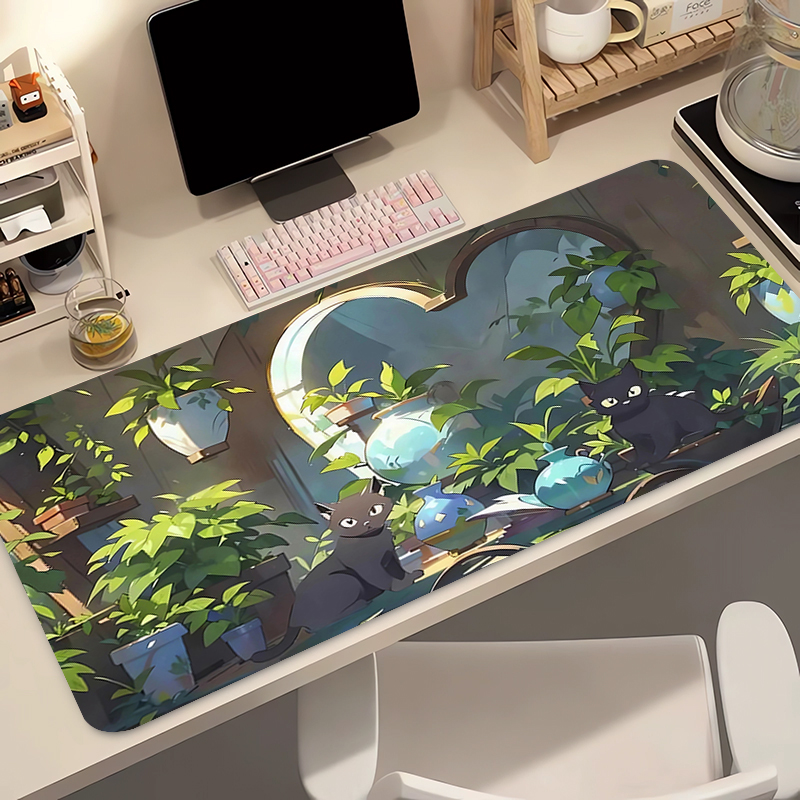 แผ่นรองเมาส์ซิลิโคนลายแมวดำน่า - Gaming Keyboard And Mouse Pad บทวิจารณ์และราคา