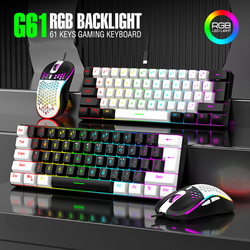 ชุดคีย์บอร์ดและเมาส์ 60% RGB ส - Keyboard Mouse Bundle Gaming บทวิจารณ์และราคา